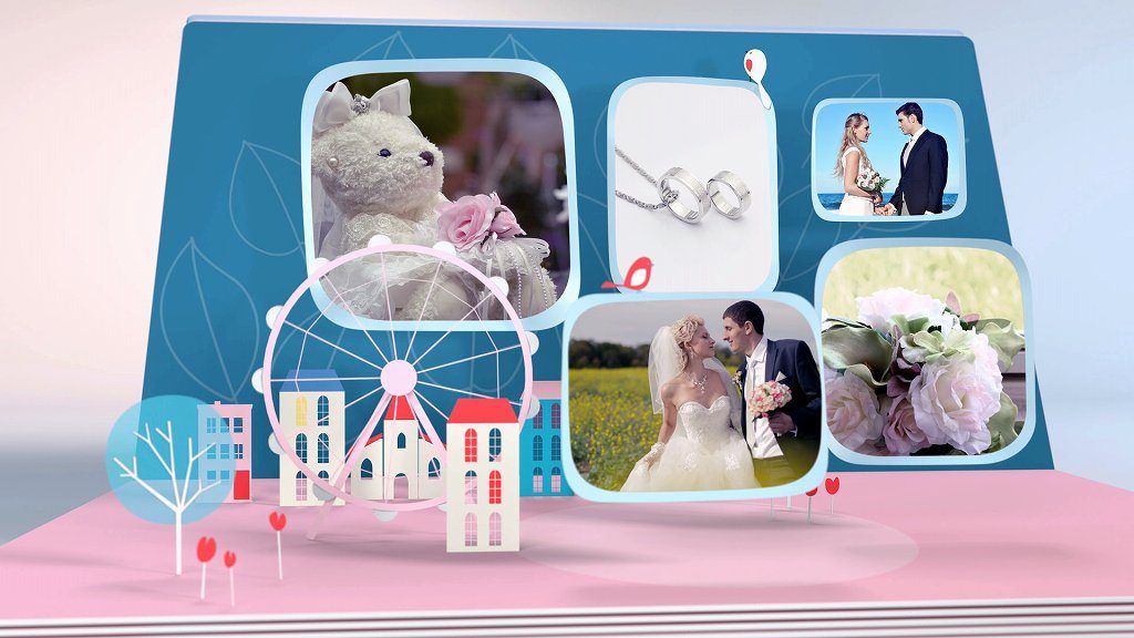 結婚式 披露宴オープニングムービー おしゃれでポップなフォトアルバム オープニングムービー Version 2